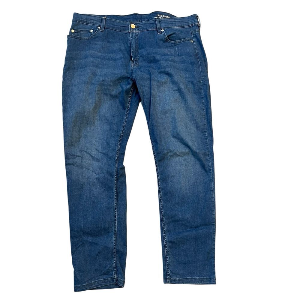 Mugsy Jeans Blue Lake Shores Classic Fit Stretch Medium Wash Denim, Size 42 X 31